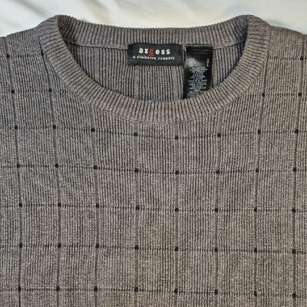 Axcess A Claiborne Co. Mens Pullover Crewneck Sweater Classic Knit